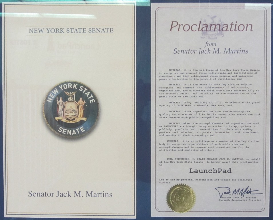 Proclamation by the NY Senator Martins